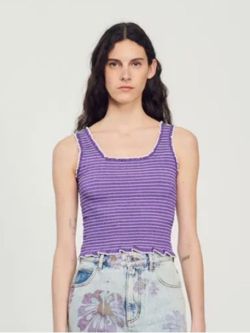 Sandro Smocked vest top size large
